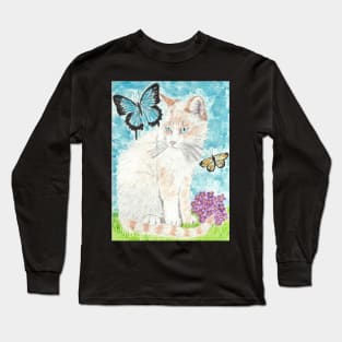 Cute cat butterflies Long Sleeve T-Shirt